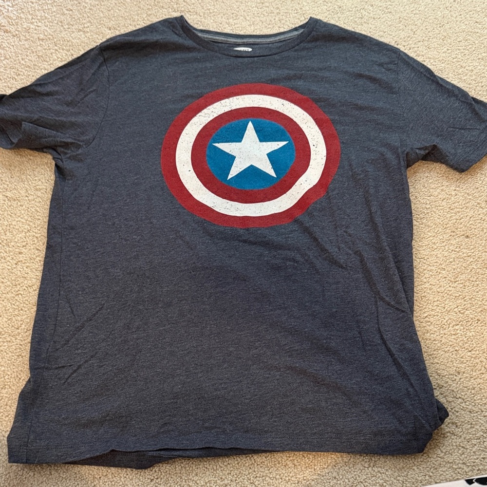 Old Navy Short Sleeve Tee with Captain America’s Shield Star Graphic